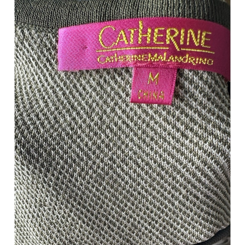 Catherine Malandrino Olive Green Animal Print Fit & Flare Dress Size M - Picture 7 of 8